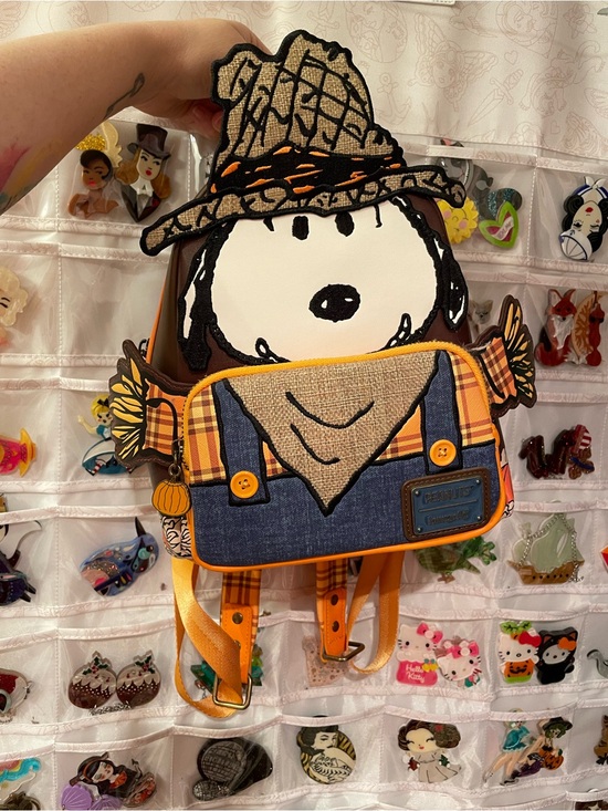 ?PRICE FIRM?NWOT Loungefly Peanuts Snoopy
Scarecrow Costume Backpack+wallet SET main image 14